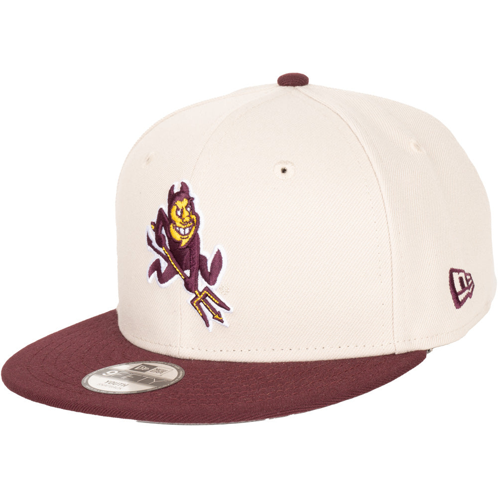 NCAA Arizona State Sun Devils Youth New Era Two-Tone Stone 9FIFTY Snapback Hat