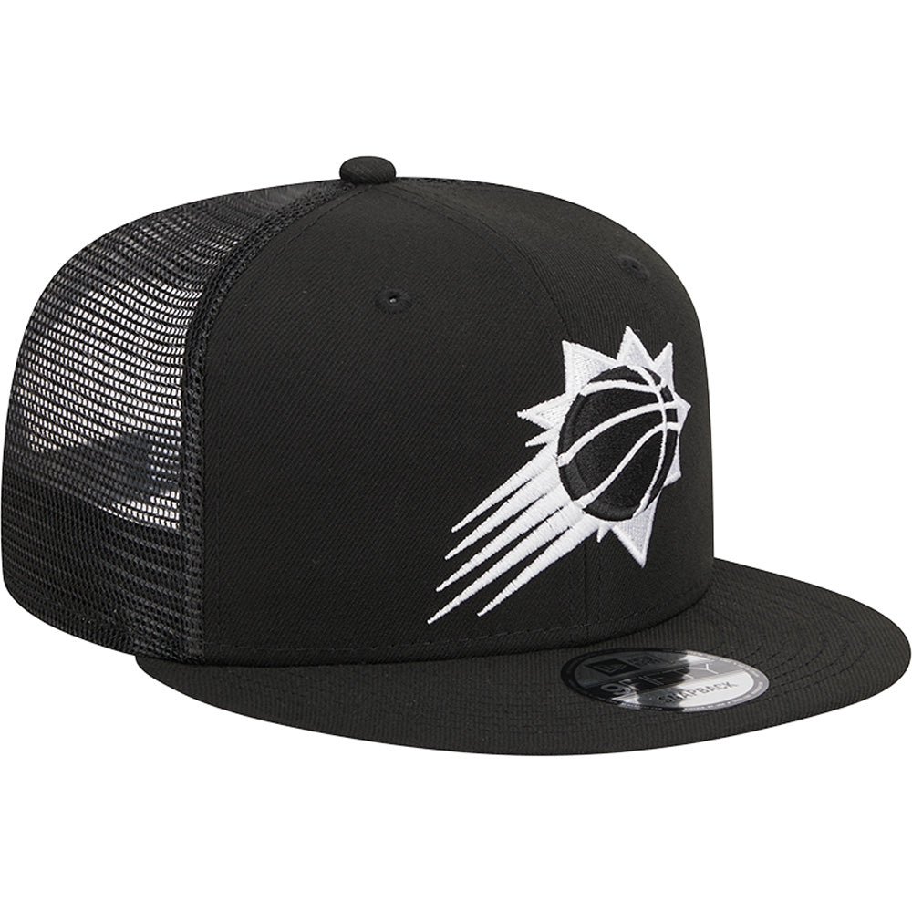 NBA Phoenix Suns New Era Black &amp; White Trucker 9FIFTY Snapback