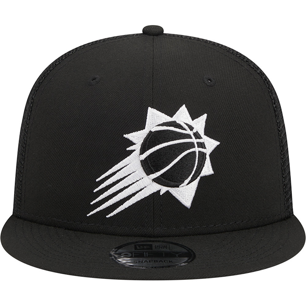 NBA Phoenix Suns New Era Black &amp; White Trucker 9FIFTY Snapback