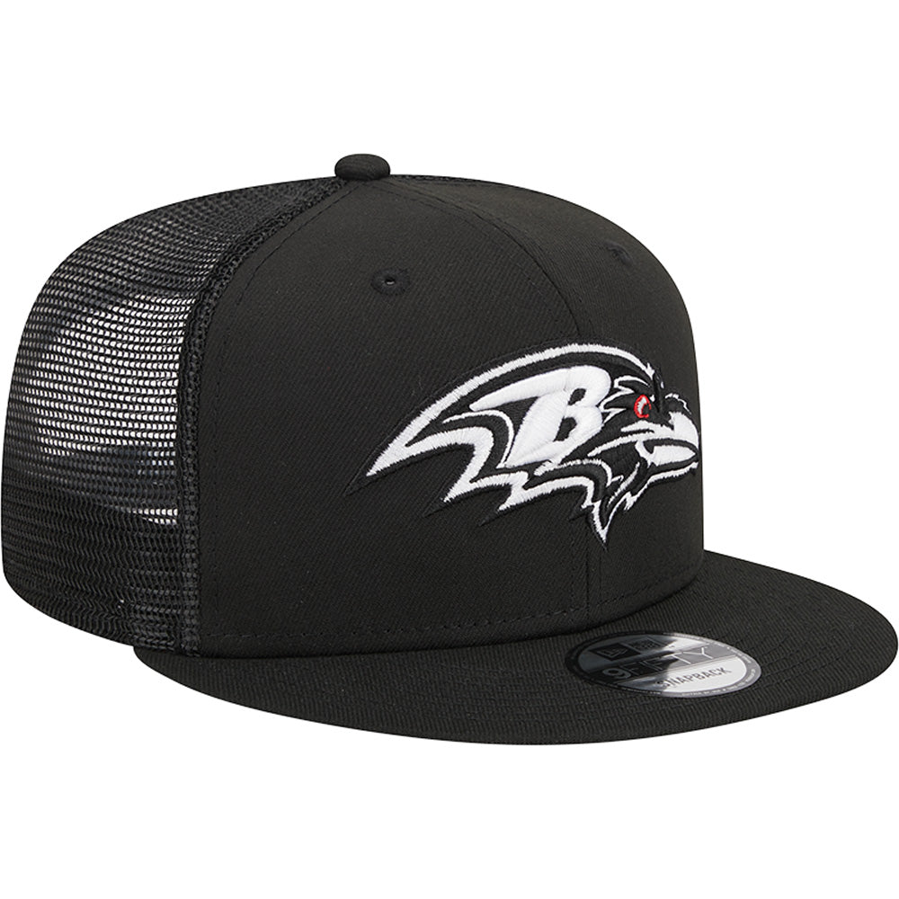 NFL Baltimore Ravens New Era Black &amp; White Trucker 9FIFTY Snapback