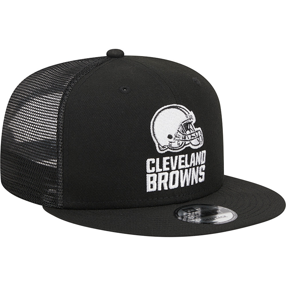 NFL Cleveland Browns New Era Black &amp; White Trucker 9FIFTY Snapback