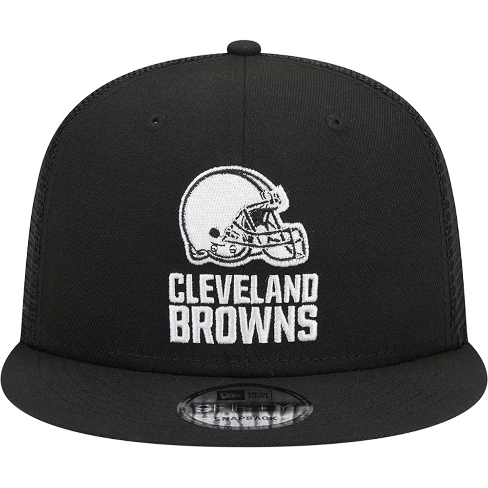 NFL Cleveland Browns New Era Black &amp; White Trucker 9FIFTY Snapback