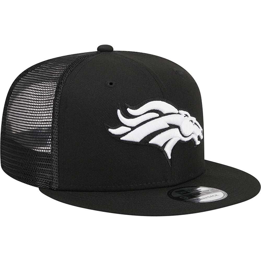 NFL Denver Broncos New Era Black &amp; White Trucker 9FIFTY Snapback