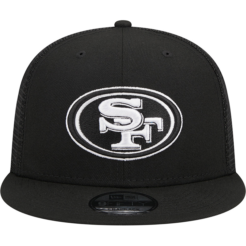 NFL San Francisco 49ers New Era Black &amp; White Trucker 9FIFTY Snapback