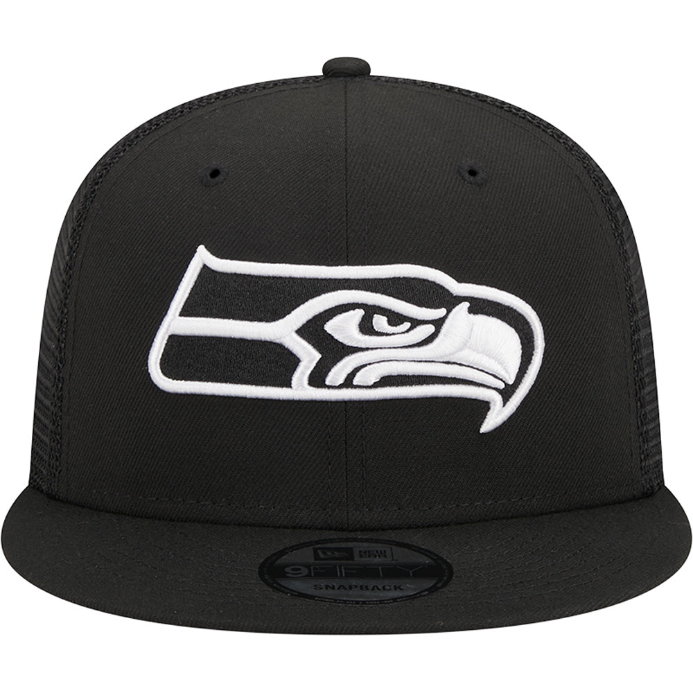 NFL Seattle Seahawks New Era Black &amp; White Trucker 9FIFTY Snapback