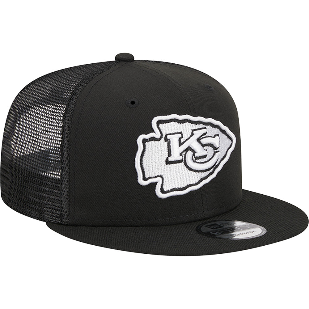 NFL Kansas City Chiefs New Era Black &amp; White Trucker 9FIFTY Snapback