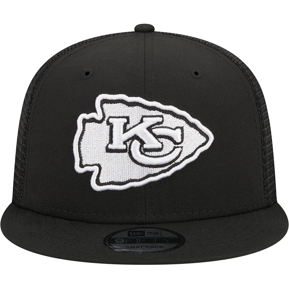 NFL Kansas City Chiefs New Era Black &amp; White Trucker 9FIFTY Snapback