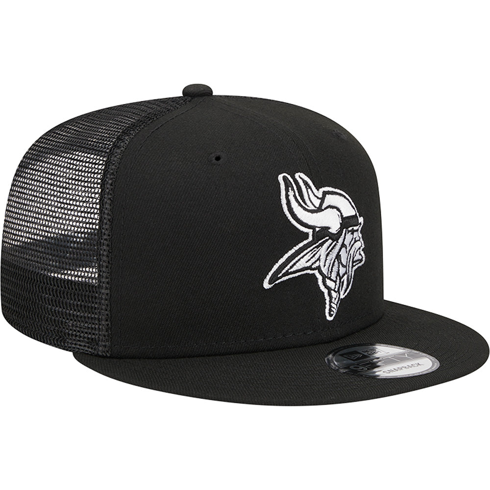 NFL Minnesota Vikings New Era Black &amp; White Trucker 9FIFTY Snapback