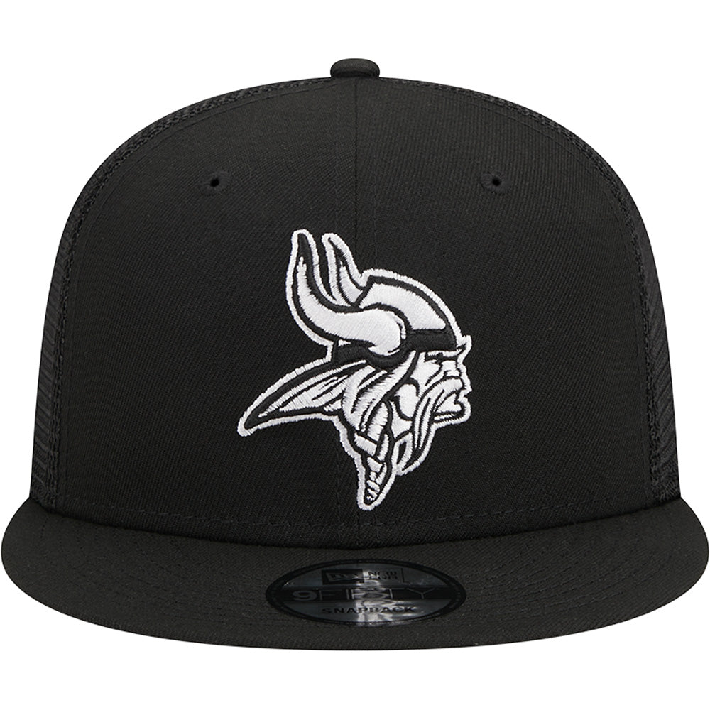 NFL Minnesota Vikings New Era Black &amp; White Trucker 9FIFTY Snapback