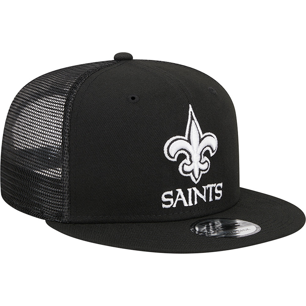 NFL New Orleans Saints New Era Black &amp; White Trucker 9FIFTY Snapback