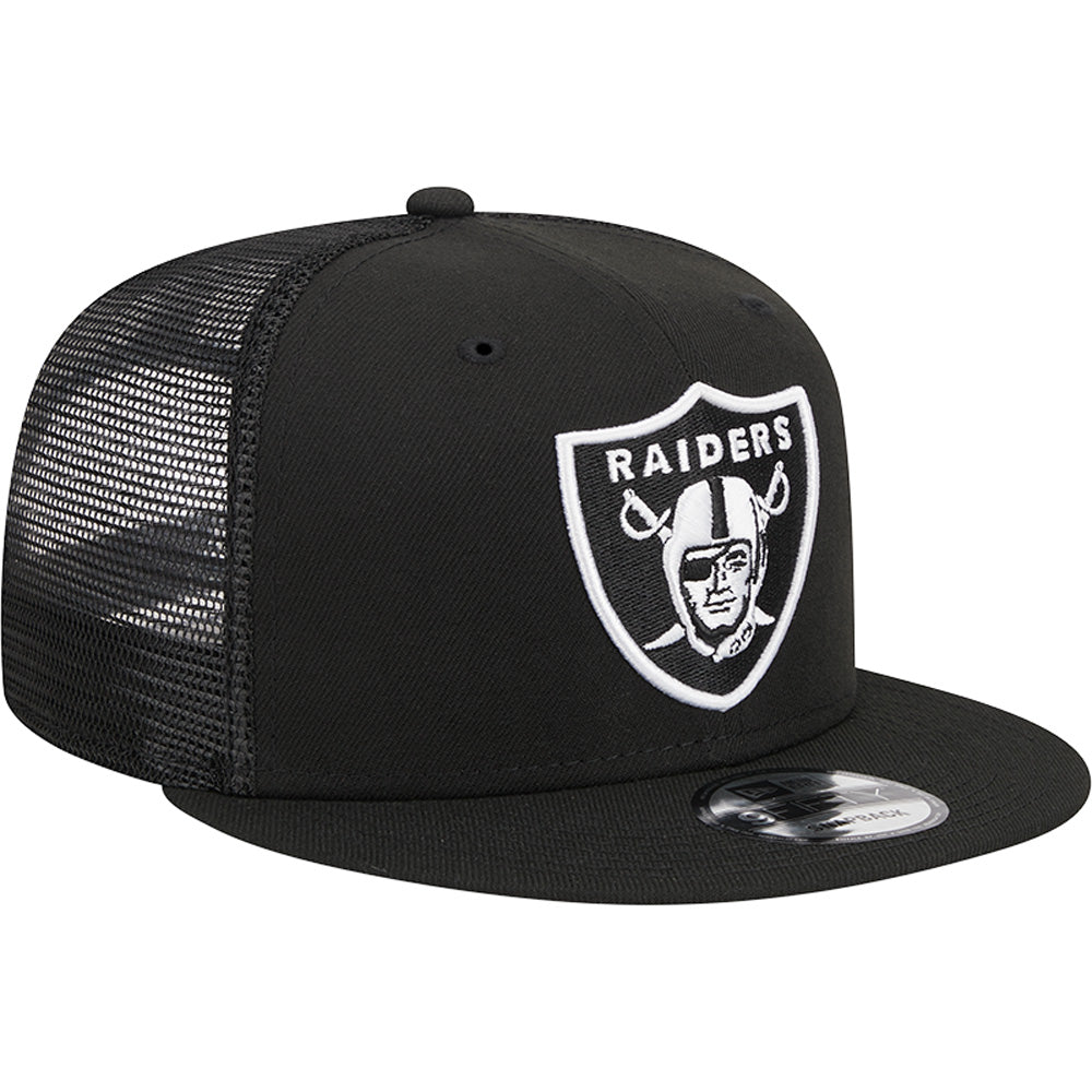 NFL Las Vegas Raiders New Era Black &amp; White Trucker 9FIFTY Snapback