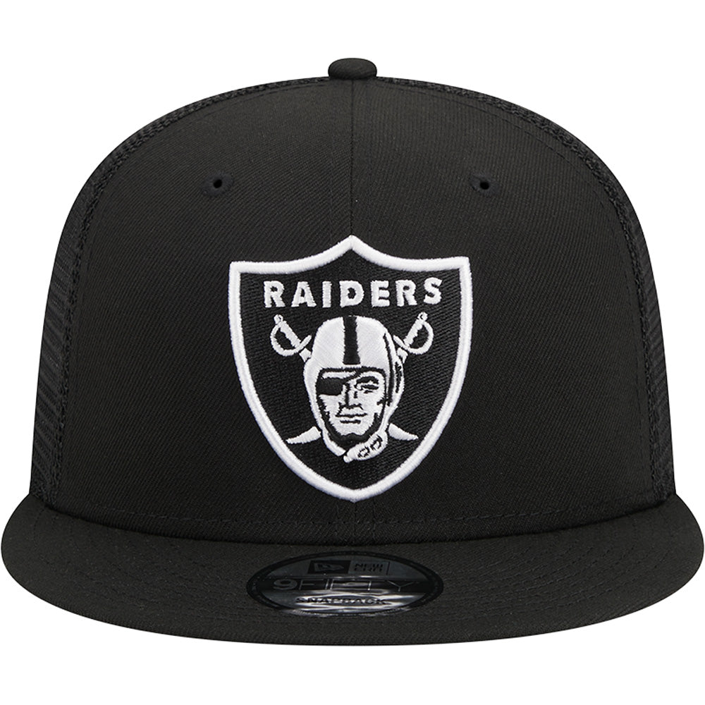 NFL Las Vegas Raiders New Era Black &amp; White Trucker 9FIFTY Snapback