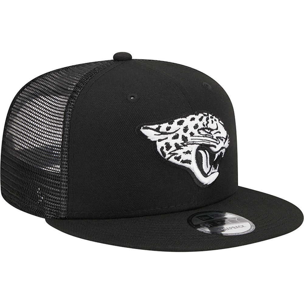 NFL Jacksonville Jaguars New Era Black &amp; White Trucker 9FIFTY Snapback