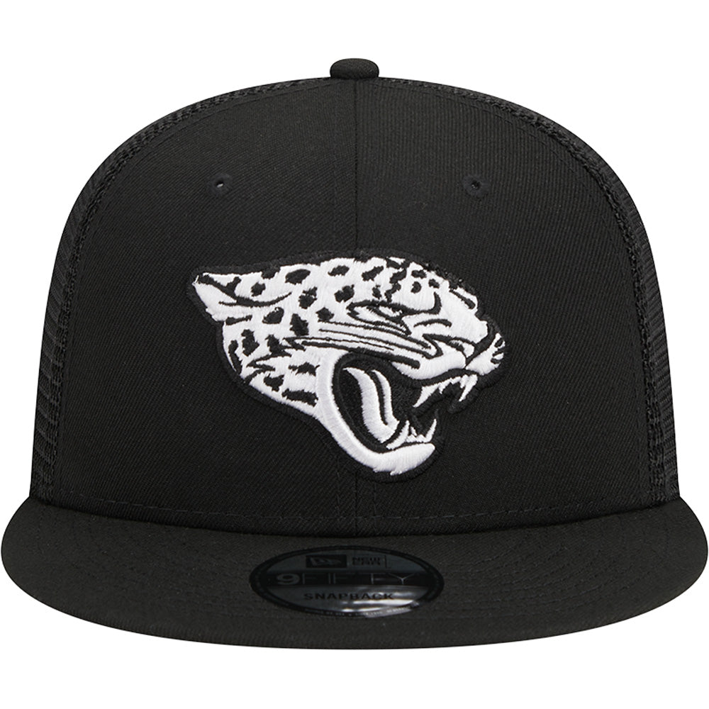 NFL Jacksonville Jaguars New Era Black &amp; White Trucker 9FIFTY Snapback