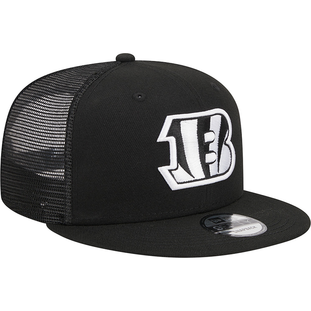 NFL Cincinnati Bengals New Era Black &amp; White Trucker 9FIFTY Snapback