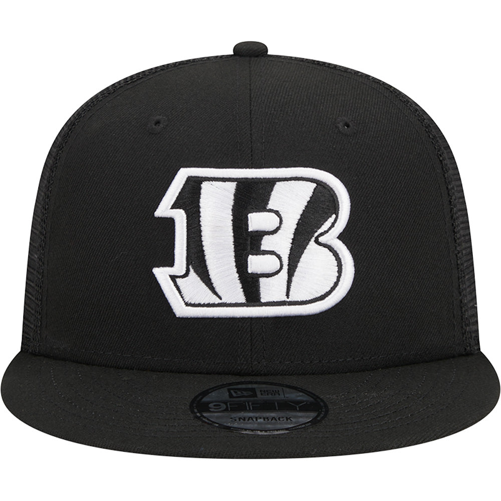 NFL Cincinnati Bengals New Era Black &amp; White Trucker 9FIFTY Snapback