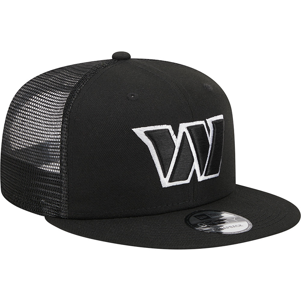 NFL Washington Commanders New Era Black &amp; White Trucker 9FIFTY Snapback