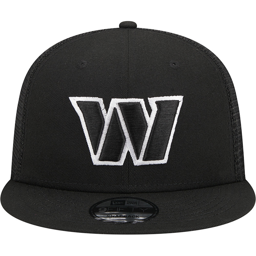 NFL Washington Commanders New Era Black &amp; White Trucker 9FIFTY Snapback