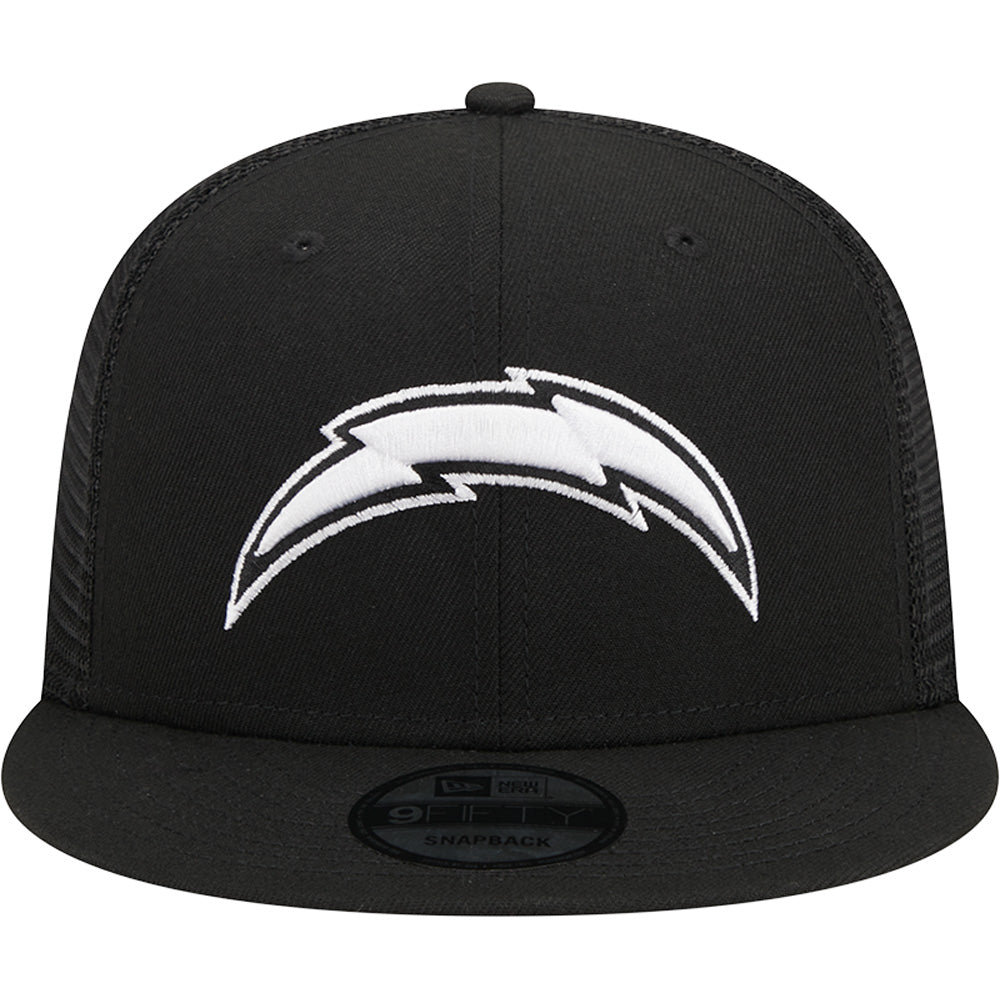 NFL Los Angeles Chargers New Era Black &amp; White Trucker 9FIFTY Snapback