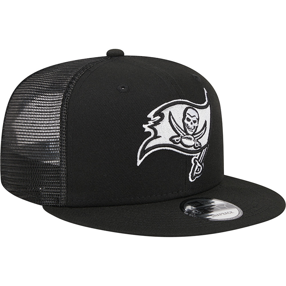 NFL Tampa Bay Buccaneers New Era Black &amp; White Trucker 9FIFTY Snapback