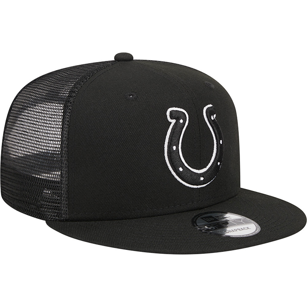 NFL Indianapolis Colts New Era Black &amp; White Trucker 9FIFTY Snapback