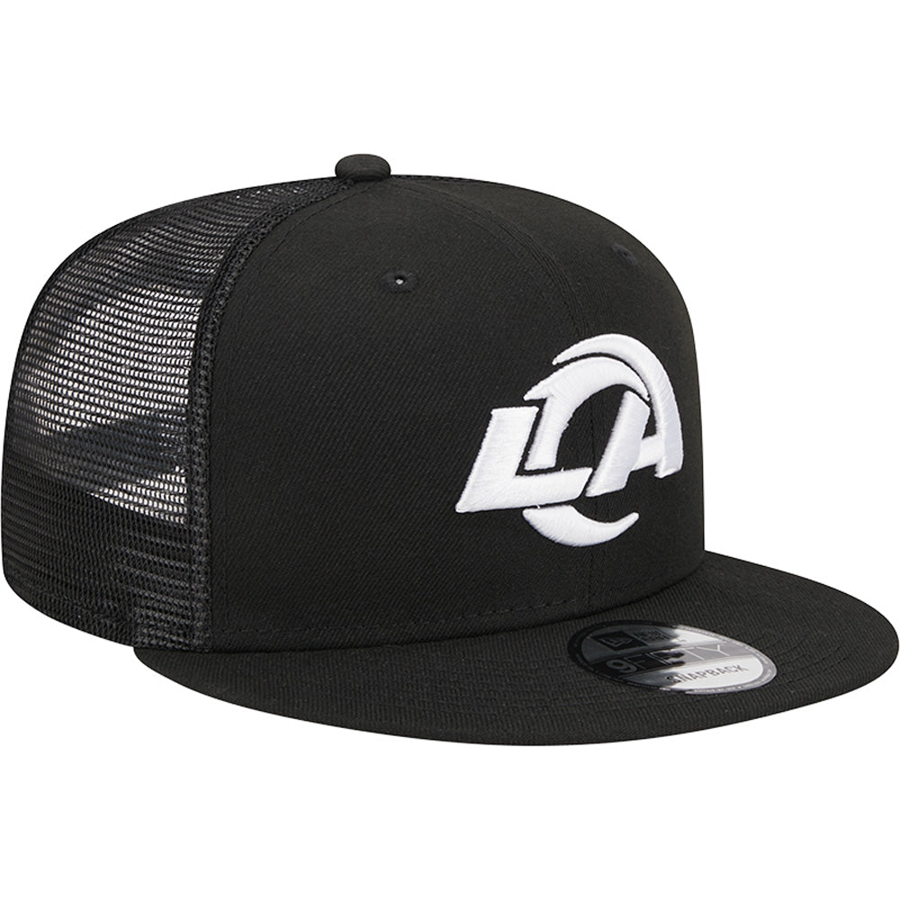 NFL Los Angeles Rams New Era Black &amp; White Trucker 9FIFTY Snapback