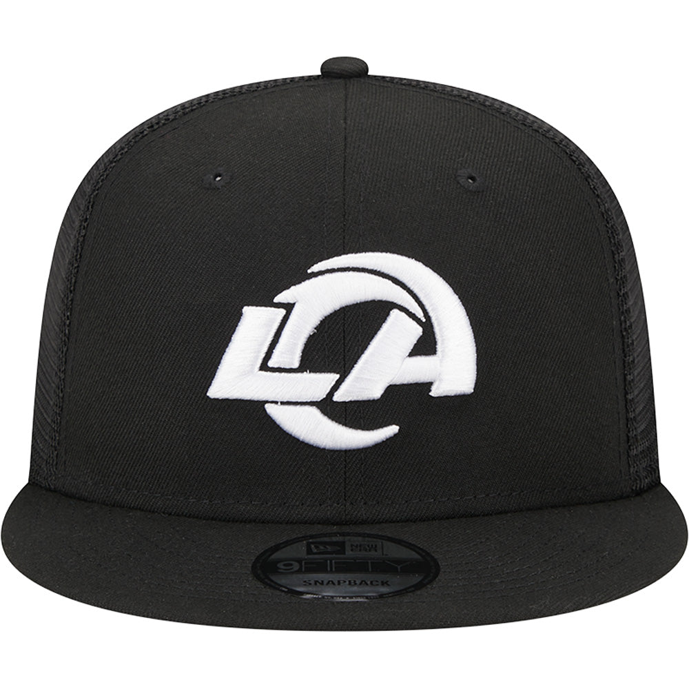 NFL Los Angeles Rams New Era Black &amp; White Trucker 9FIFTY Snapback