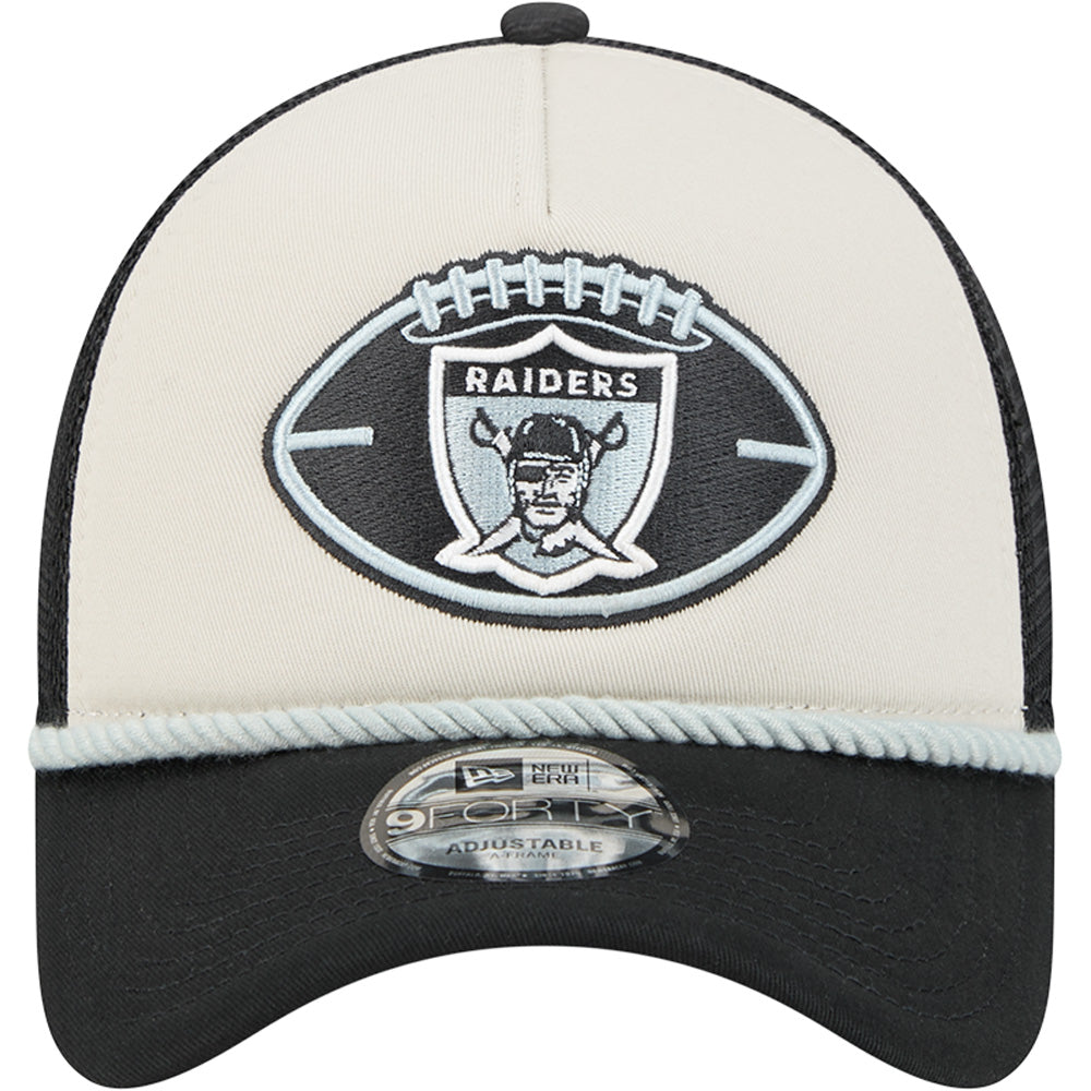 NFL Las Vegas Raiders 2024/25 Sideline Historic A-Frame 9FORTY Snapback Hat