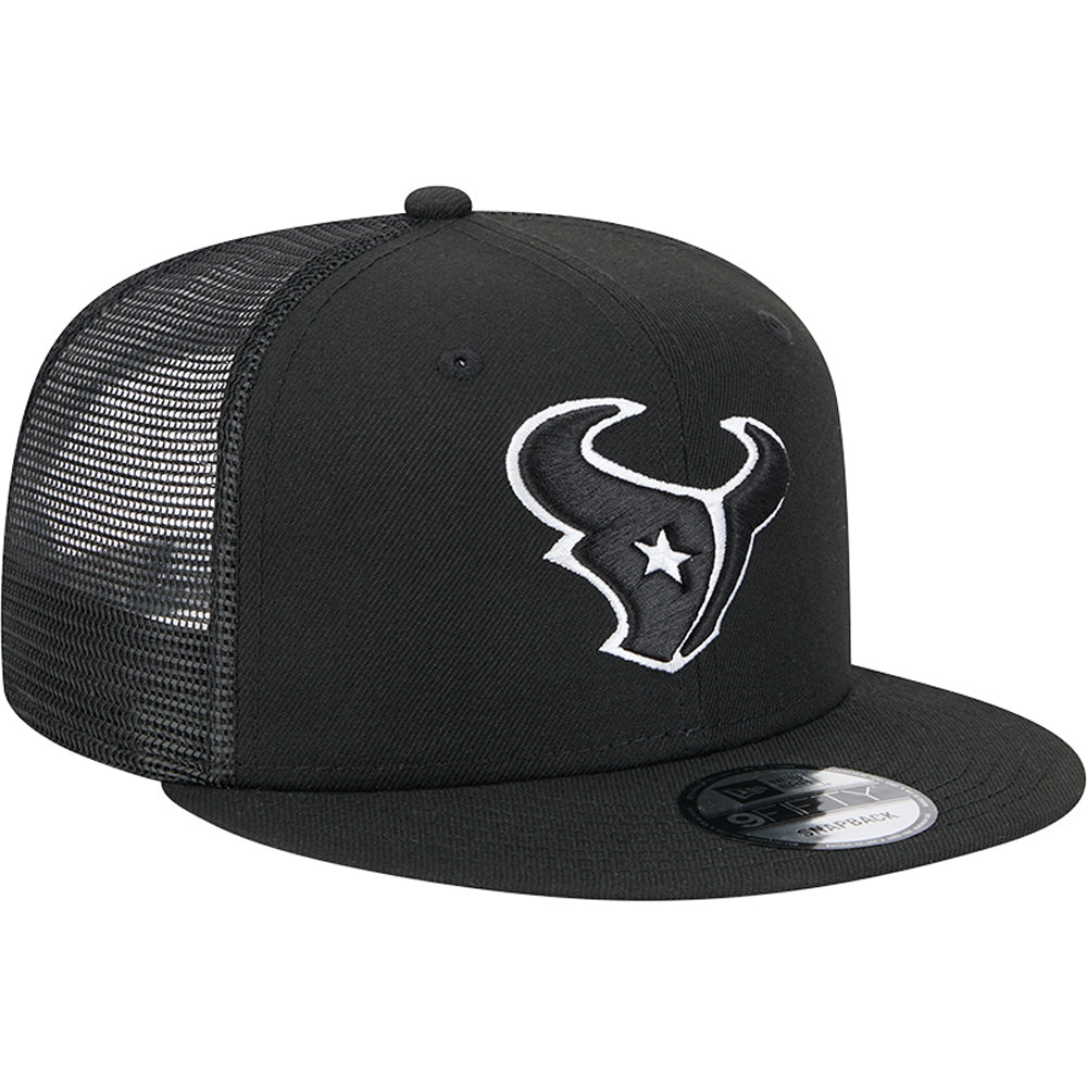 NFL Houston Texans New Era Black &amp; White Trucker 9FIFTY Snapback