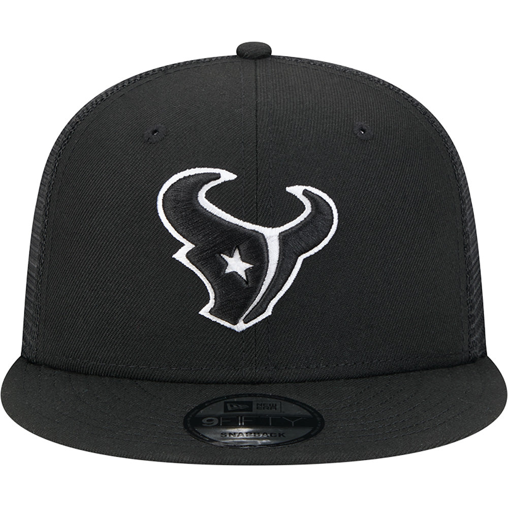 NFL Houston Texans New Era Black &amp; White Trucker 9FIFTY Snapback