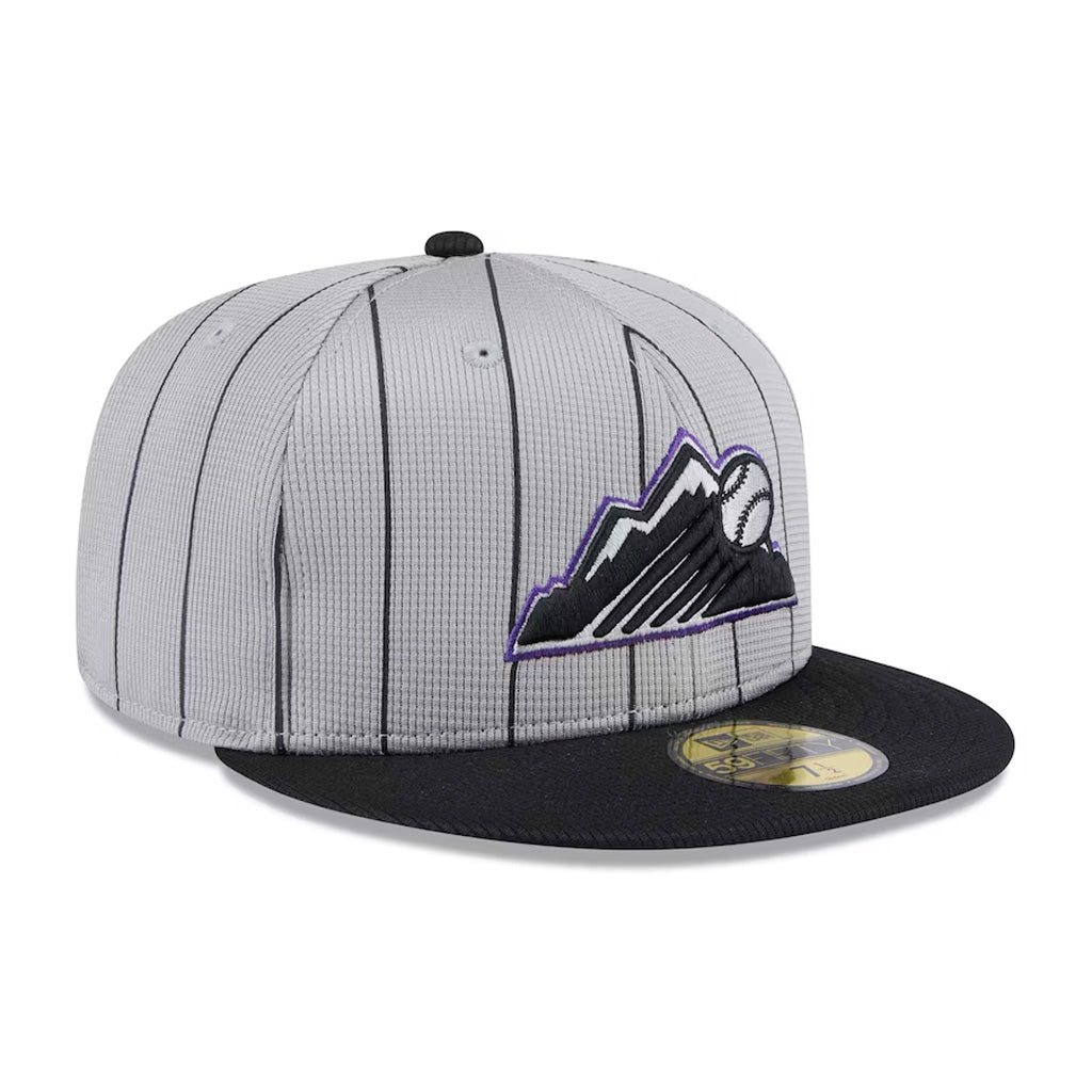 MLB Colorado Rockies New Era 2025 Graphite Batting Practice 59FIFTY Fitted Hat - Graphite