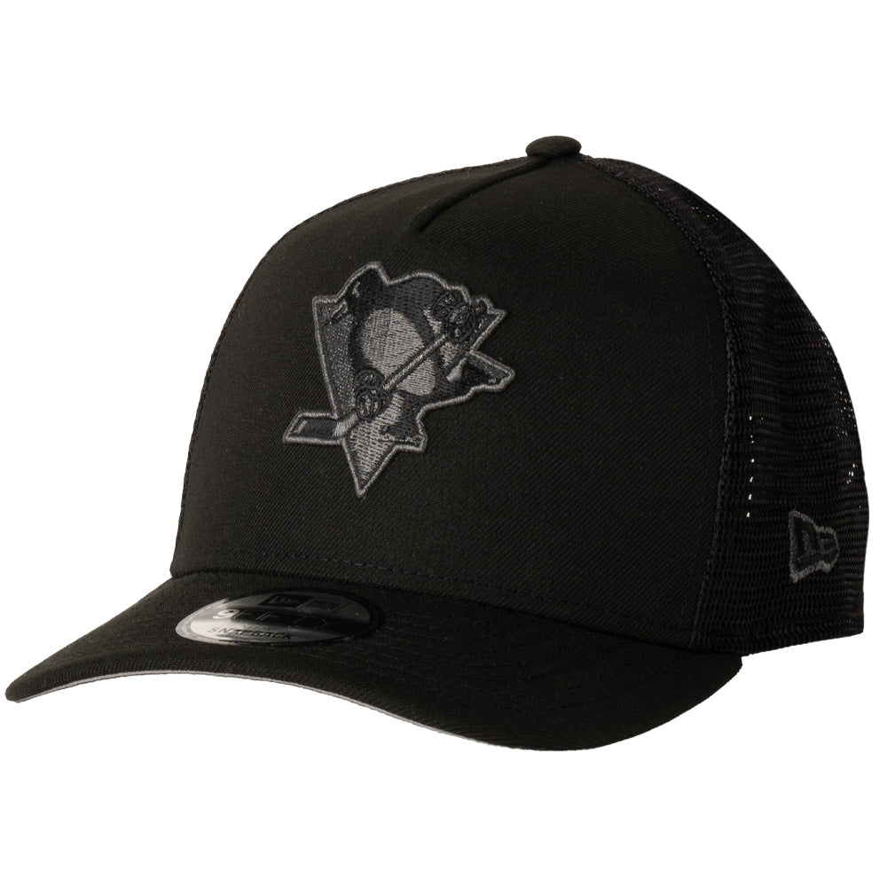 NHL Pittsburgh Penguins New Era Black Pearl A-Frame 9FIFTY Trucker Snapback Hat