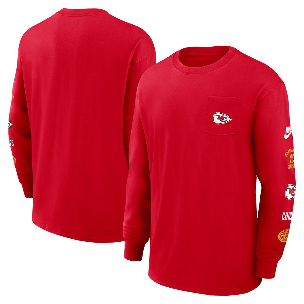 NFL Kansas City Chiefs Nike Pocket Max90 Long Sleeve T-Shirt