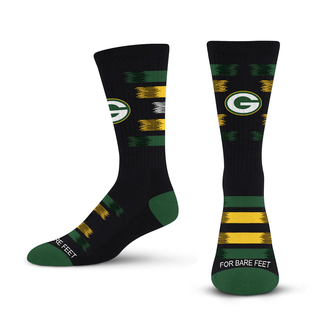 NFL Green Bay Packers For Bare Feet Fade to Black Socks