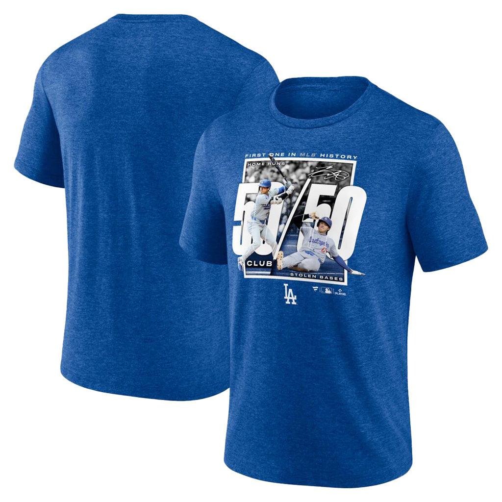 MLB Los Angeles Dodgers Fanatics Shohei Ohtani 50/50 Triblend Tee