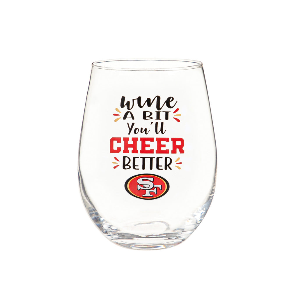 NFL San Francisco 49ers Evergreen 17oz Boxed Stemless Wine Glass