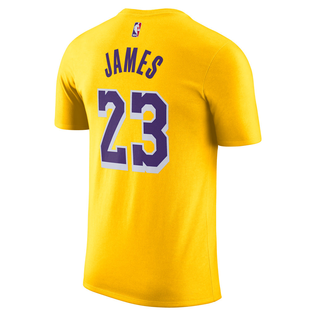 NBA Los Angeles Lakers Lebron James Nike Icon Name &amp; Number Tee