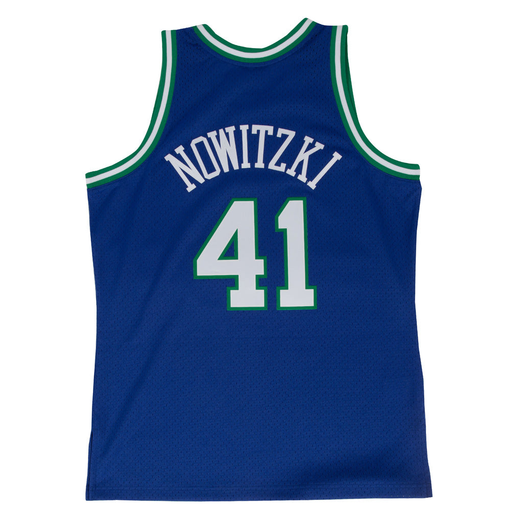 NBA Dallas Mavericks Dirk Nowitzki Mitchell &amp; Ness Retro Swingman Jersey - Blue