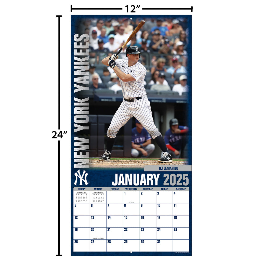 MLB New York Yankees 2024-2025 12&quot; x 12&quot; Team Wall Calendar