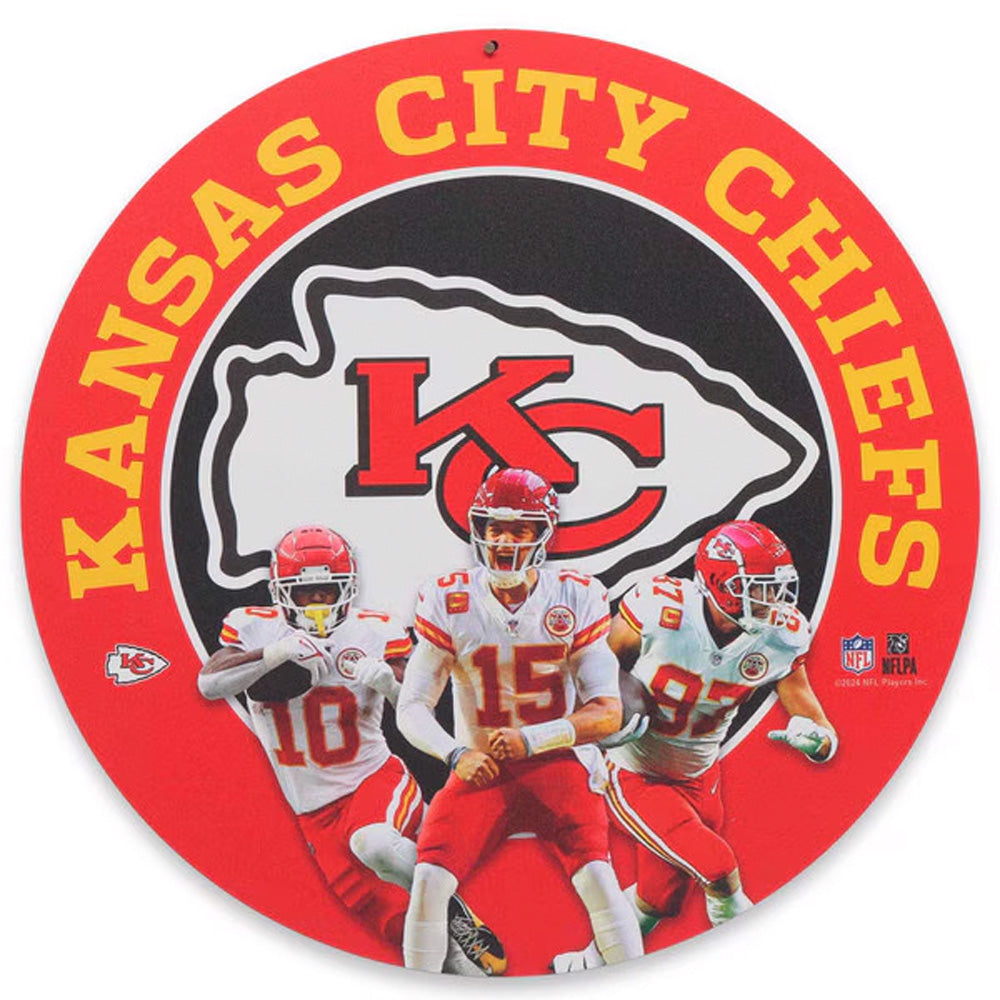 NFL Kansas City Chiefs Open Road Brands X-Metal Team Round Sign