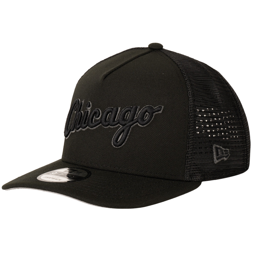 MLB Chicago White Sox New Era Black Pearl A-Frame 9FIFTY Trucker Snapback