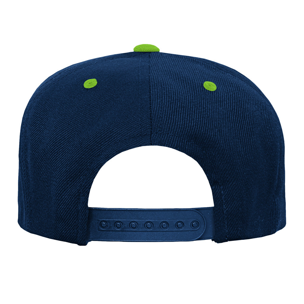 NFL Seattle Seahawks Youth Outerstuff Team Color Pop Flatbrim Adjustable Snapback Hat