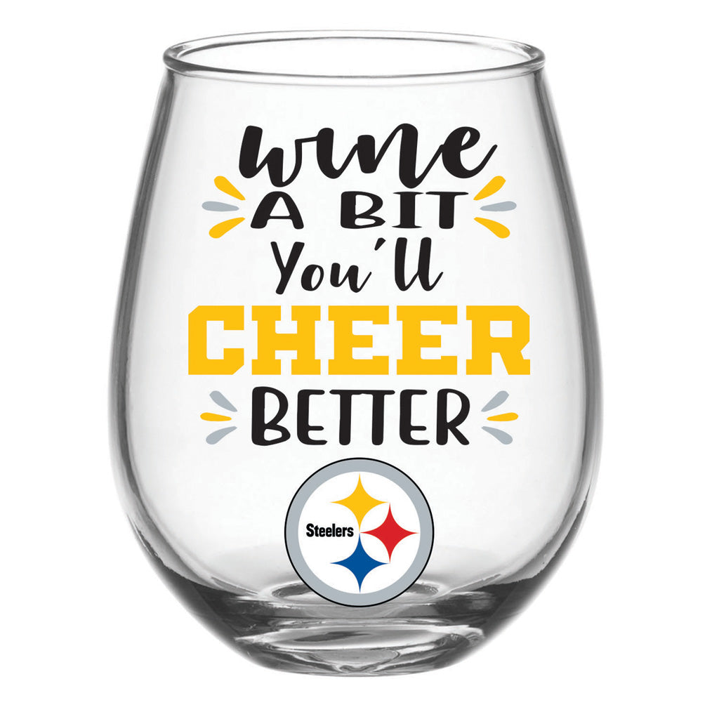 NFL Pittsburgh Steelers Evergreen 17oz Boxed Stemless Wine Glass