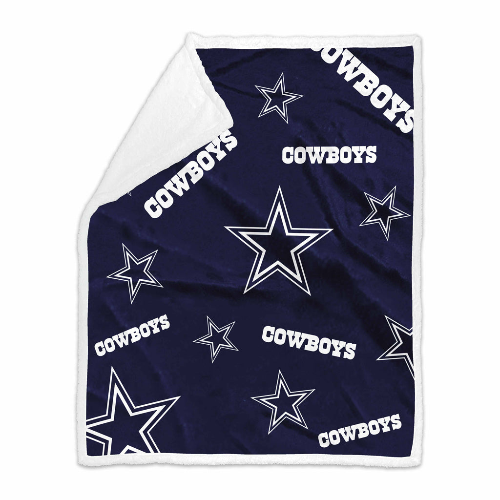 NFL Dallas Cowboys Logo Brands 50x60 Sherpa