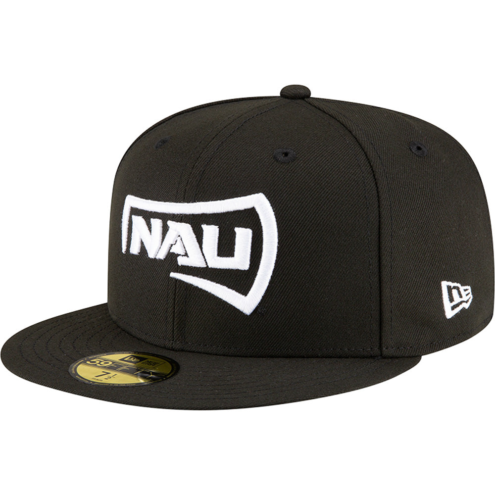 NCAA Northern Arizona Lumberjacks New Era Black and White 59FIFTY Fitted