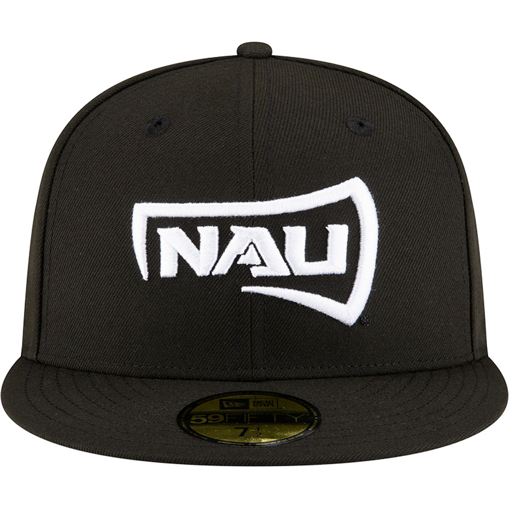 NCAA Northern Arizona Lumberjacks New Era Black and White 59FIFTY Fitted