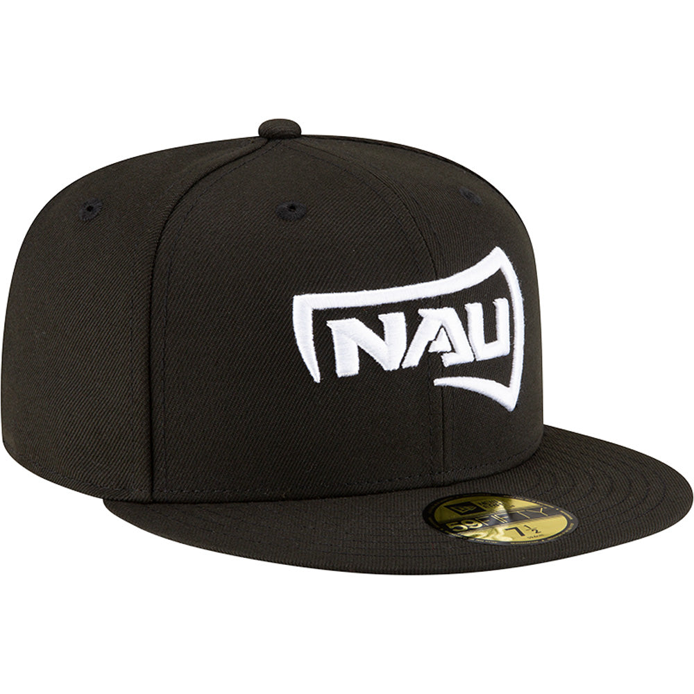 NCAA Northern Arizona Lumberjacks New Era Black and White 59FIFTY Fitted