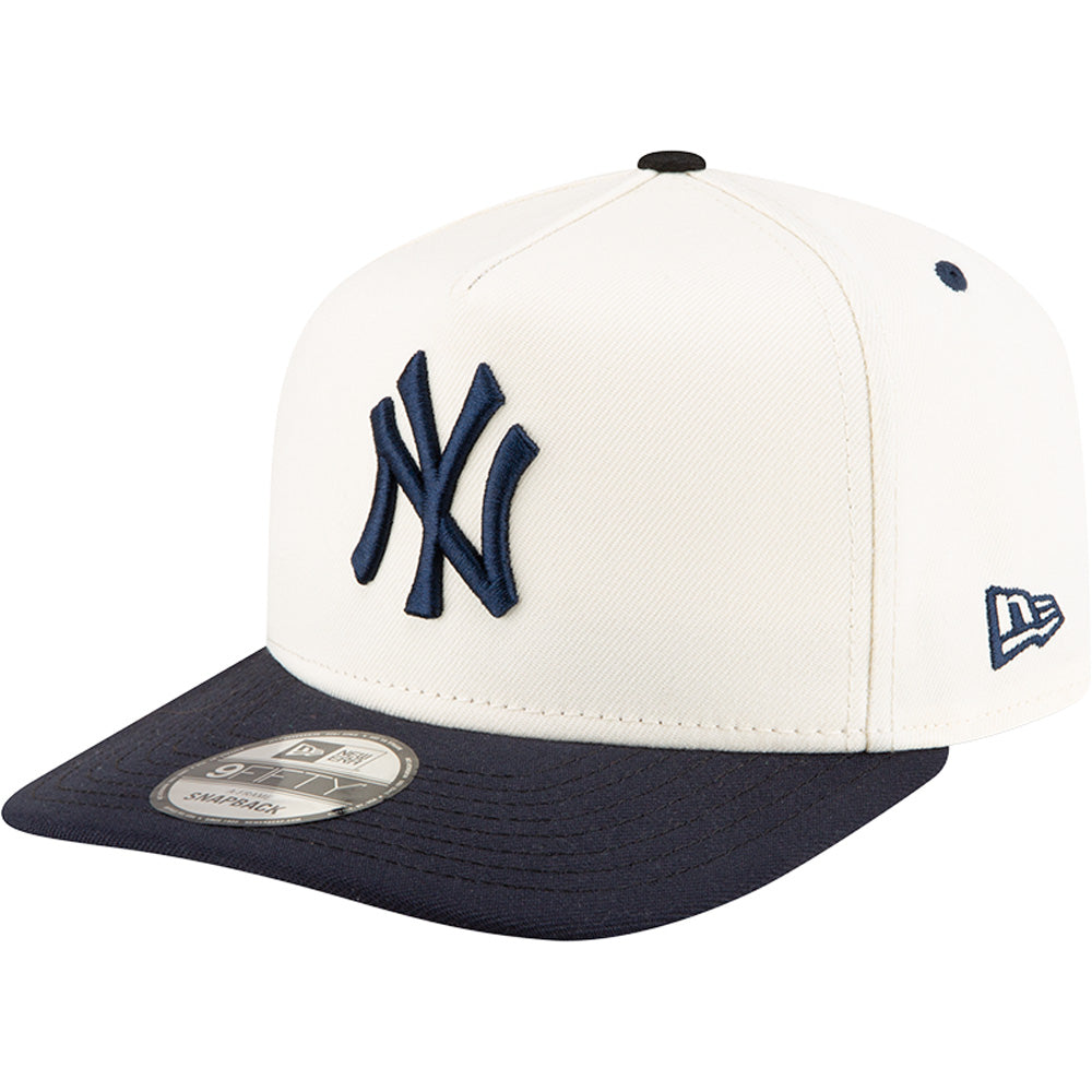 MLB New York Yankees New Era Chrome/Navy A-Frame 9FIFTY Snapback Hat