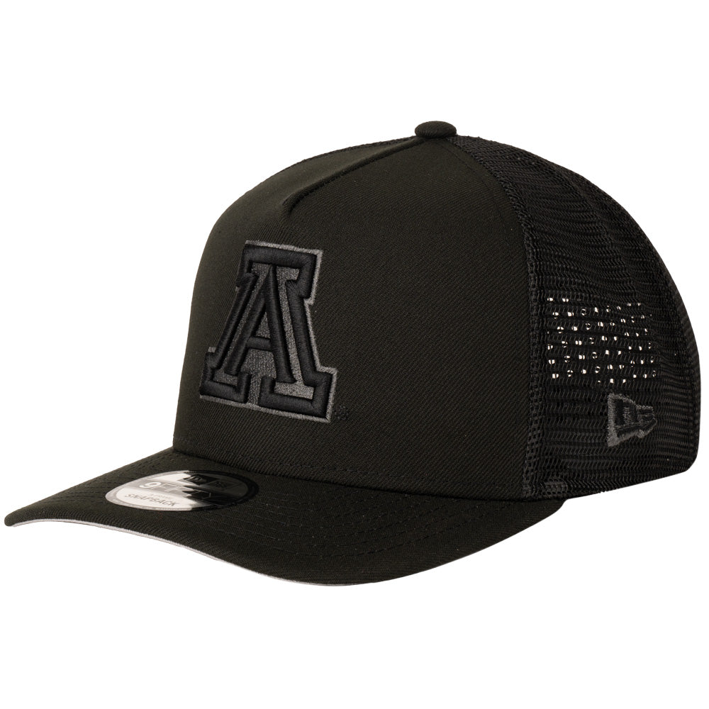 NCAA Arizona Wildcats New Era Black Pearl A-Frame 9FIFTY Trucker Snapback Hat