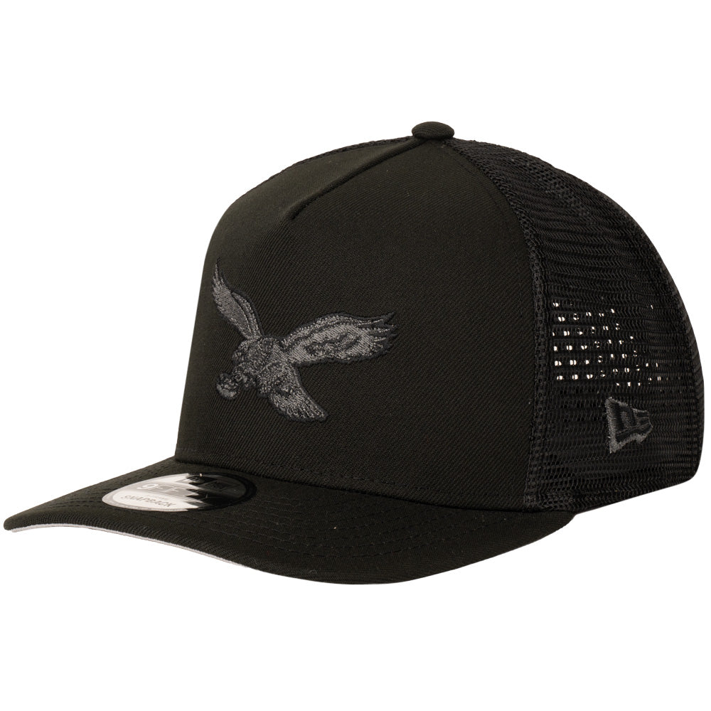 NFL Philadelphia Eagles New Era Black Pearl A-Frame 9FIFTY Trucker Snapback